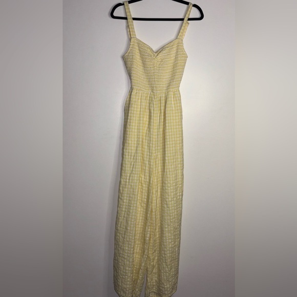 American Eagle Outfitters Plaid Yellow Jumpsuit Size M NWT - Picture 1 of 4